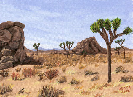 Acrylic Painting of Joshua Tree by Phyllis Recca