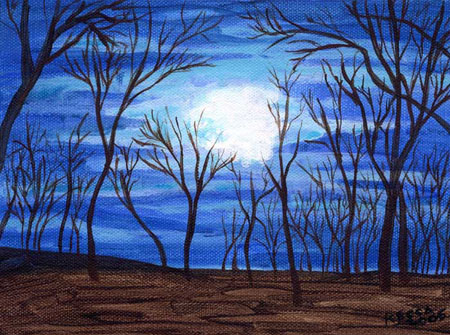 Acrylic Painting of Winter Solstace by Phyllis Recca