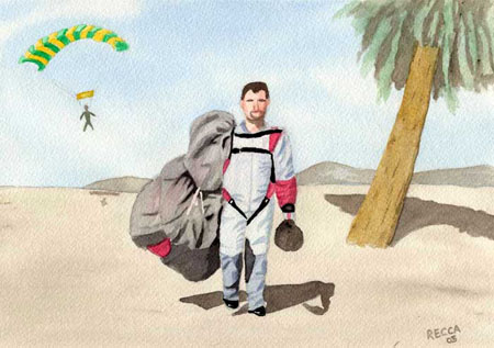 Watercolor of Skidiver by Phyllis Recca