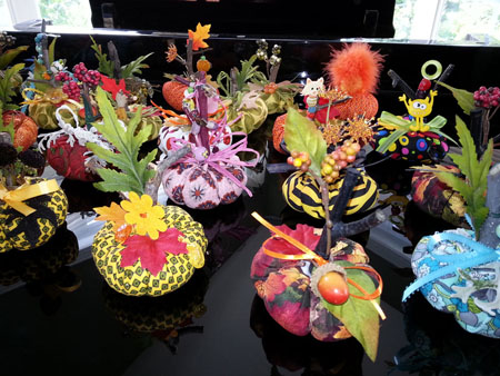 Hand Made Cloth Pincushion Pumpkins